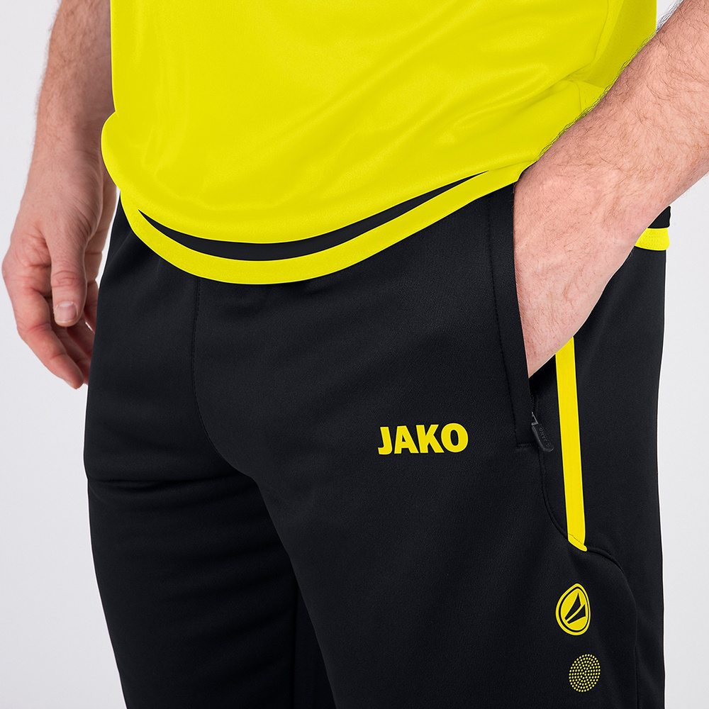 JAKO TRAINING TROUSERS ACTIVE BLACK-NEON YELLOW KIDS. 