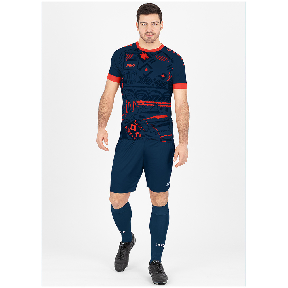 JAKO TRIKOT TROPICANA SHORT SLEEVE, NAVY-FLAME KIDS. 