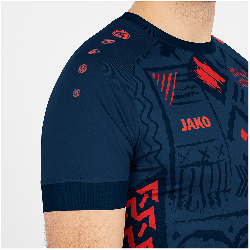 JAKO TRIKOT TROPICANA SHORT SLEEVE, NAVY-FLAME KIDS. 