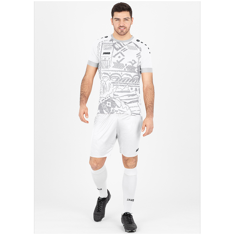 JAKO TRIKOT TROPICANA SHORT SLEEVE, WHITE-SILVER GREY-SILVER KIDS. 