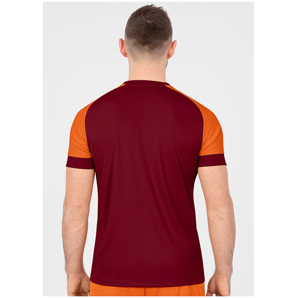 JERSEY JAKO CHAMP 2.0 SHORT SLEEVE, WINE RED-NEON ORANGE MEN. 