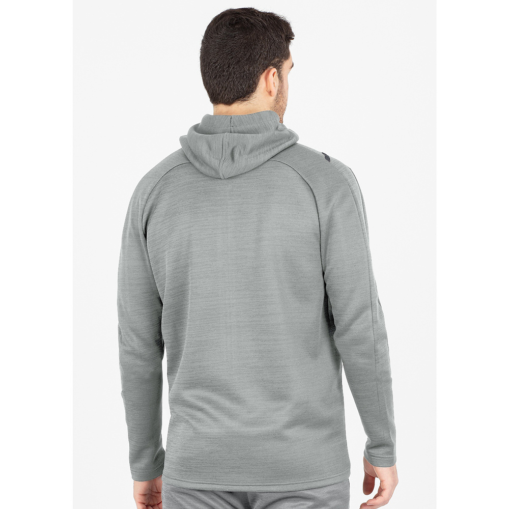 LEISURE JACKET JAKO CHALLENGE WITH HOOD, LIGHT GREY MELANGE-LIGHT ANTHRA MEN. 