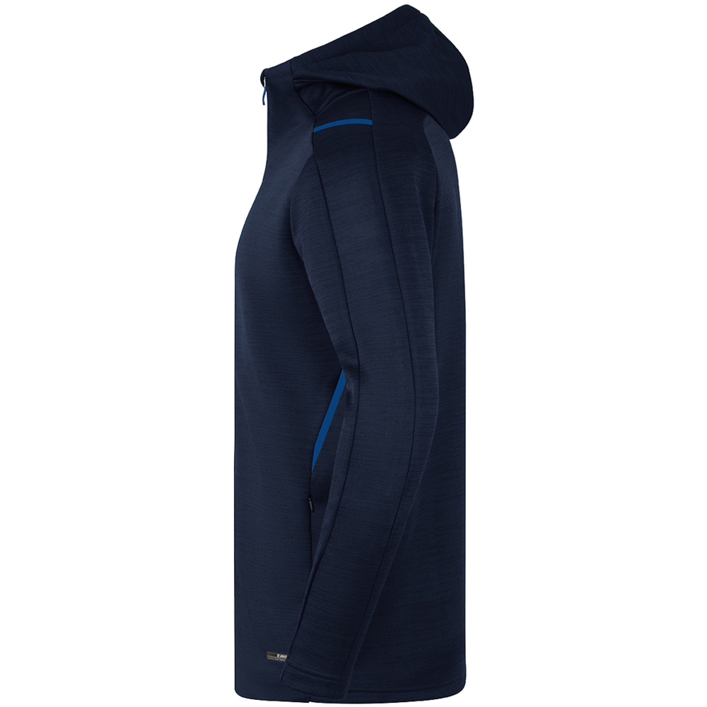 LEISURE JACKET JAKO CHALLENGE WITH HOOD, SEABLUE MELANGE-ROYAL KIDS. 