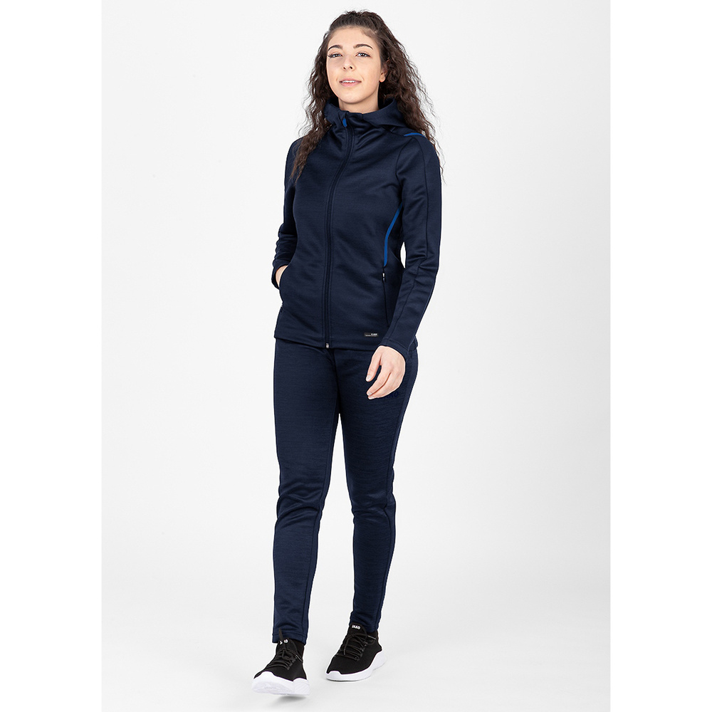 LEISURE JACKET JAKO CHALLENGE WITH HOOD, SEABLUE MELANGE-ROYAL WOMEN. 