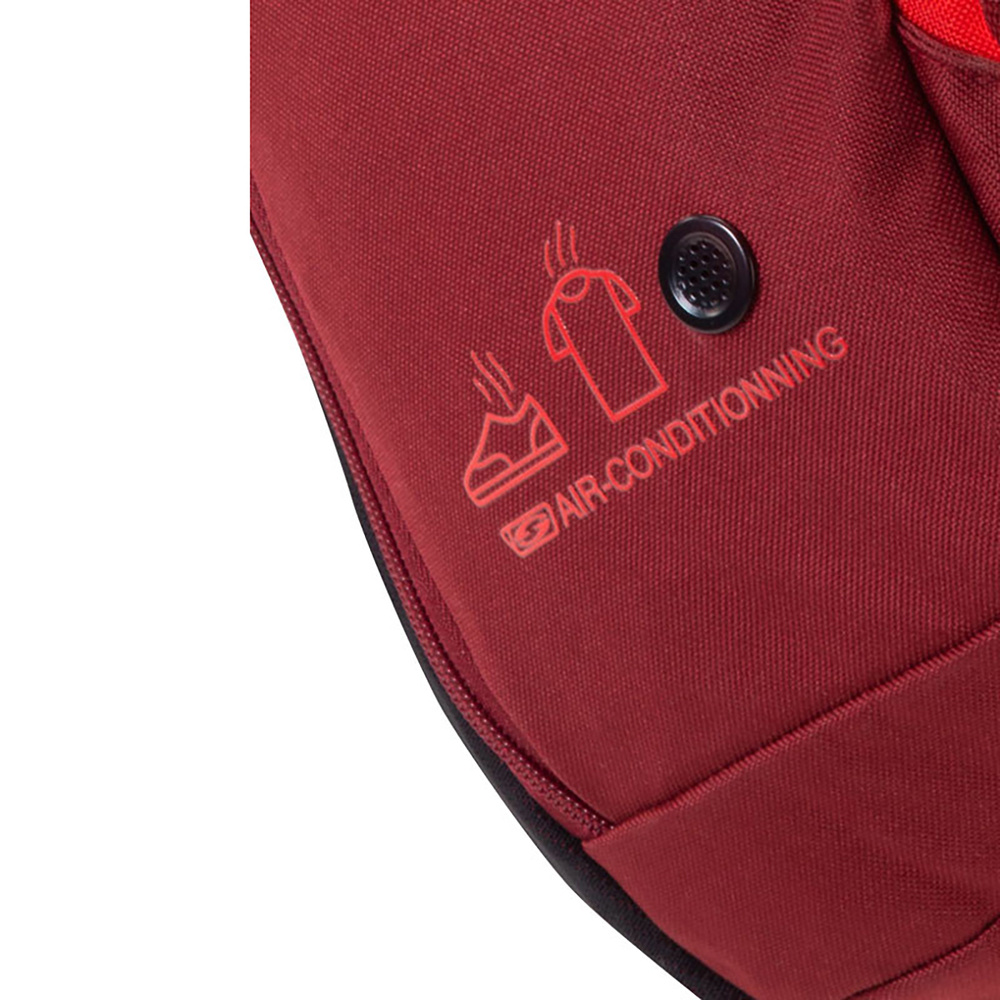 MOCHILA SALLERX.72, ROJO-BURDEOS-BLANCO. 