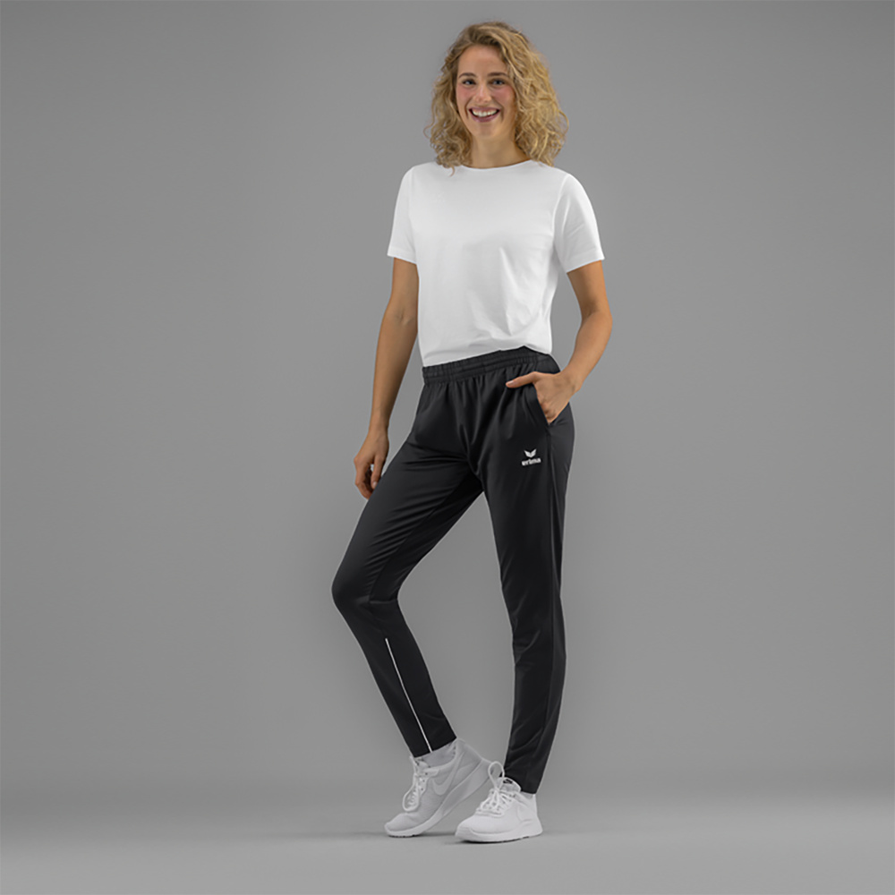 PANTALÓN DE ENTRENAMIENTO ERIMA PERFORMANCE, NEGRO-BLANCO MUJER. 