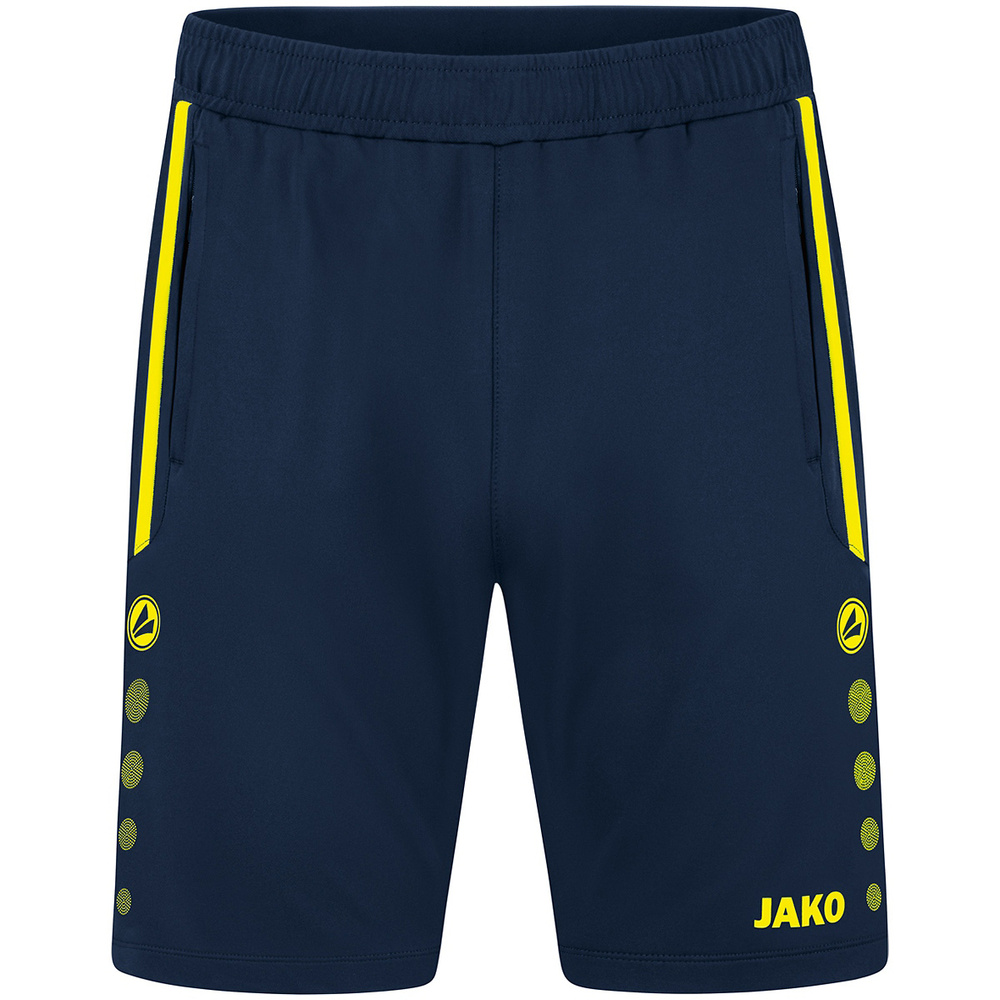 PANTALÓN DE ENTRENAMIENTO JAKO ALLROUND, MARINO-AMARILLO NEÓN NIÑO. 