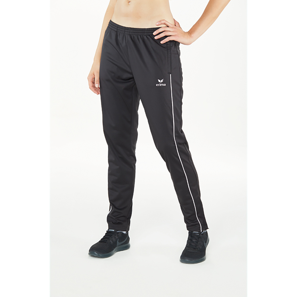 PANTALÓN ERIMA SHOOTER POLYESTER PANTS 2.0, NEGRO-BLANCO MUJER. 