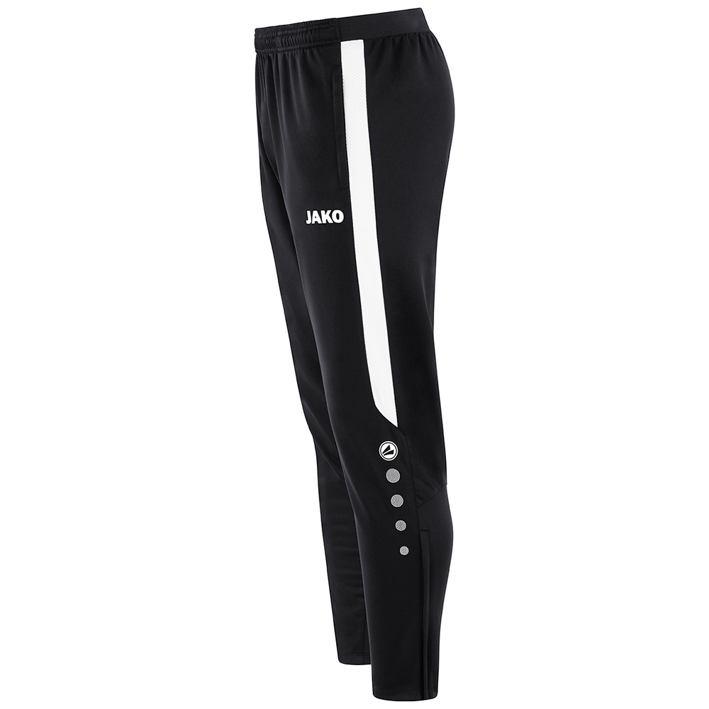 PANTALÓN JAKO POWER POLIÉSTER, NEGRO-BLANCO NIÑO. 