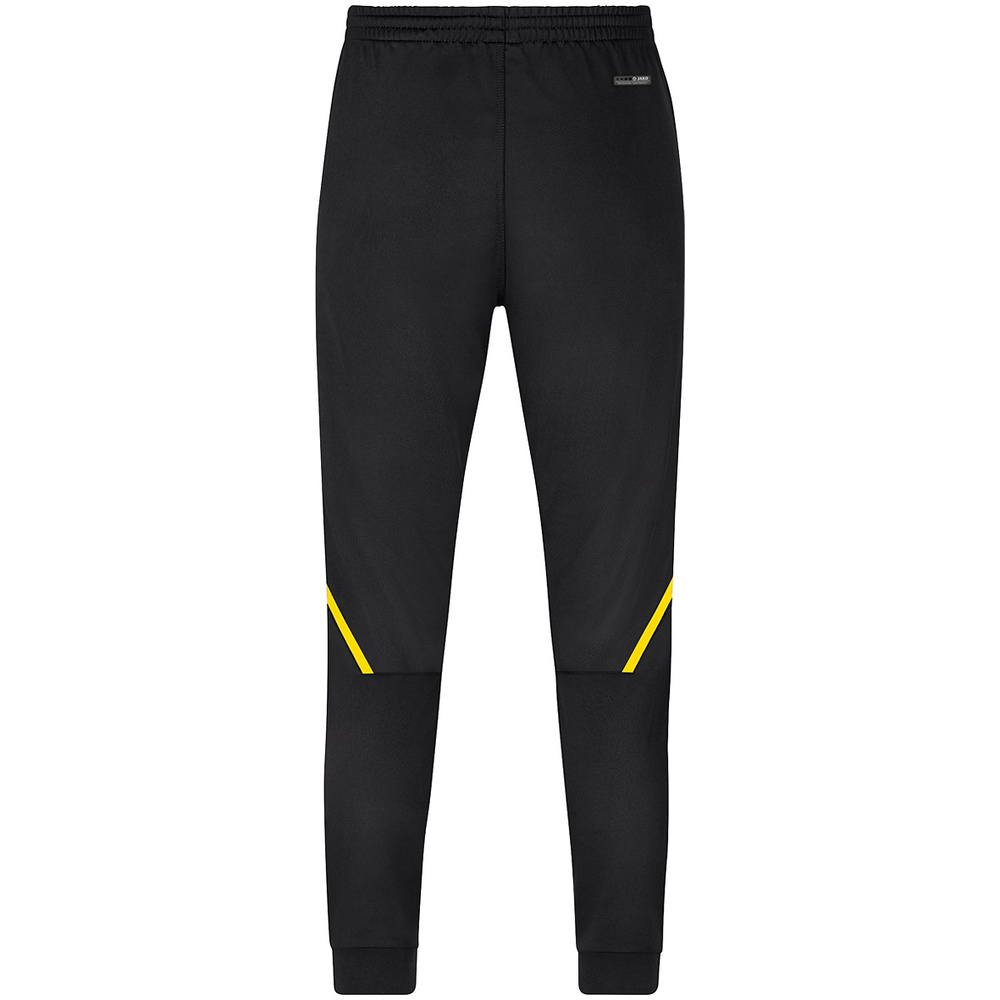 PANTALÓN POLIÉSTER JAKO CHALLENGE, NEGRO-AMARILLO HOMBRE. 