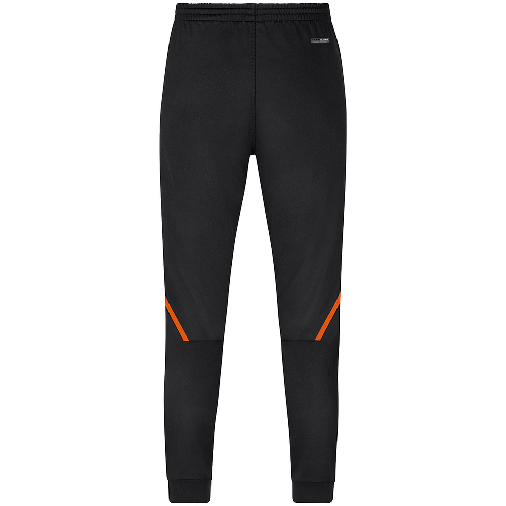 PANTALÓN POLIÉSTER JAKO CHALLENGE, NEGRO-NARANJA NEÓN HOMBRE. 