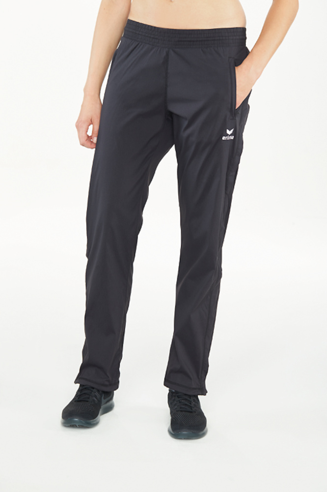 PANTALONES ERIMA ATHLETICS CON CREMALLERA LARGA, NEGRO MUJER. 