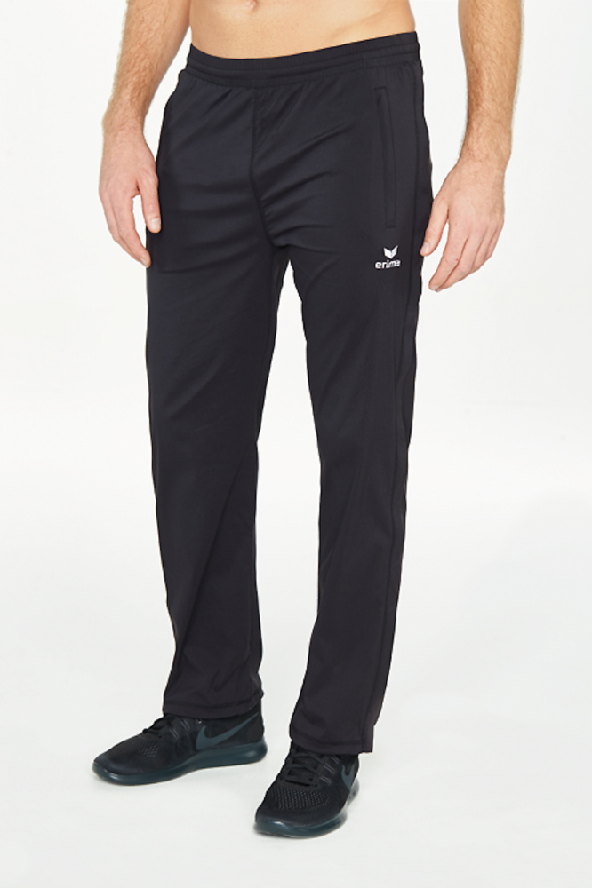 PANTALONES ERIMA ATHLETICS CON CREMALLERA LARGA, NEGRO NIÑO. 