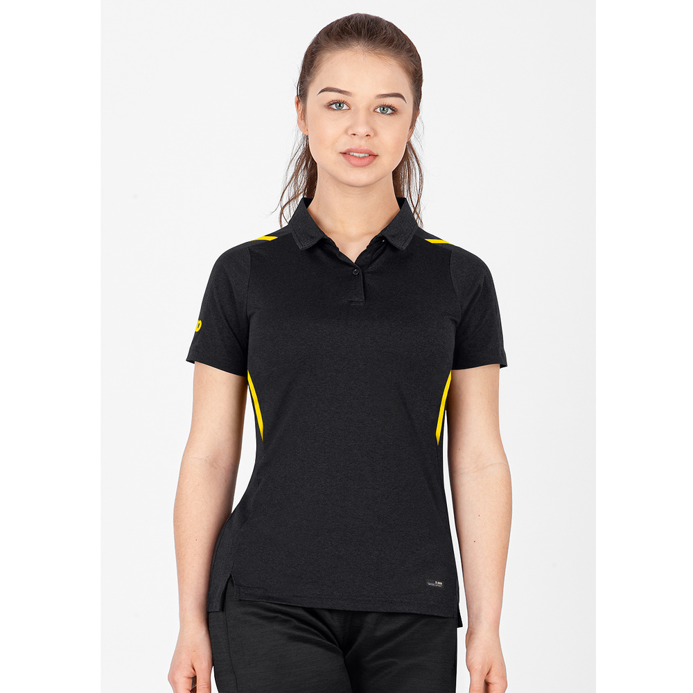 POLO JAKO CHALLENGE, BLACK MELANGE-CITRO WOMEN. 