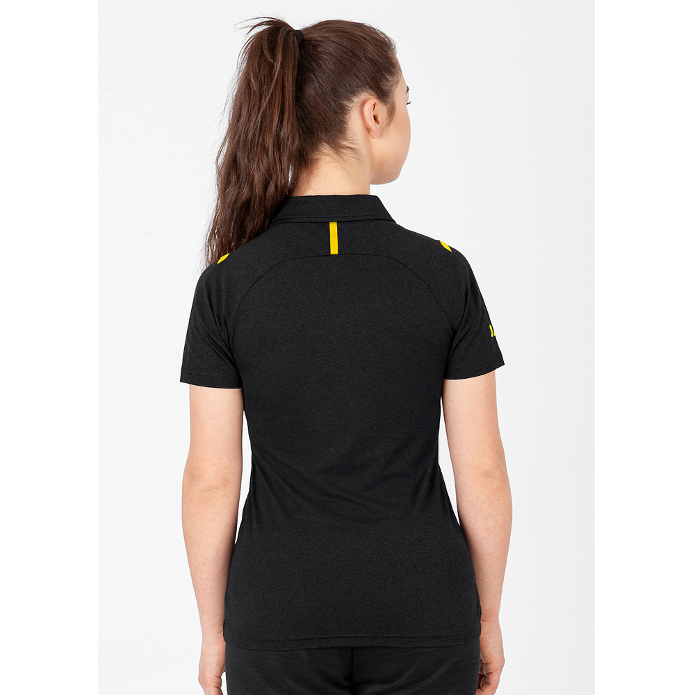 POLO JAKO CHALLENGE, BLACK MELANGE-CITRO WOMEN. 