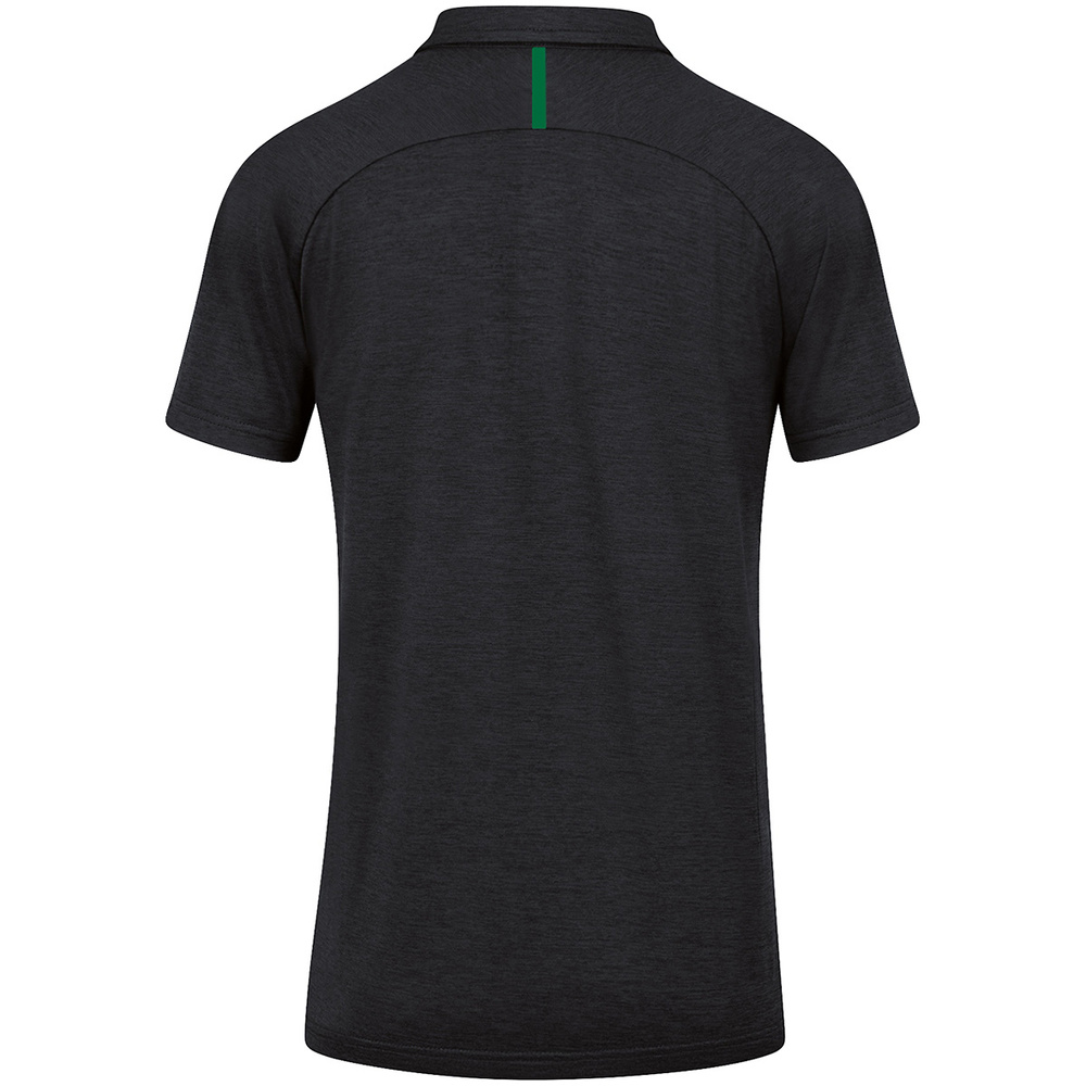 POLO JAKO CHALLENGE, BLACK MELANGE-SPORT GREEN WOMEN. 