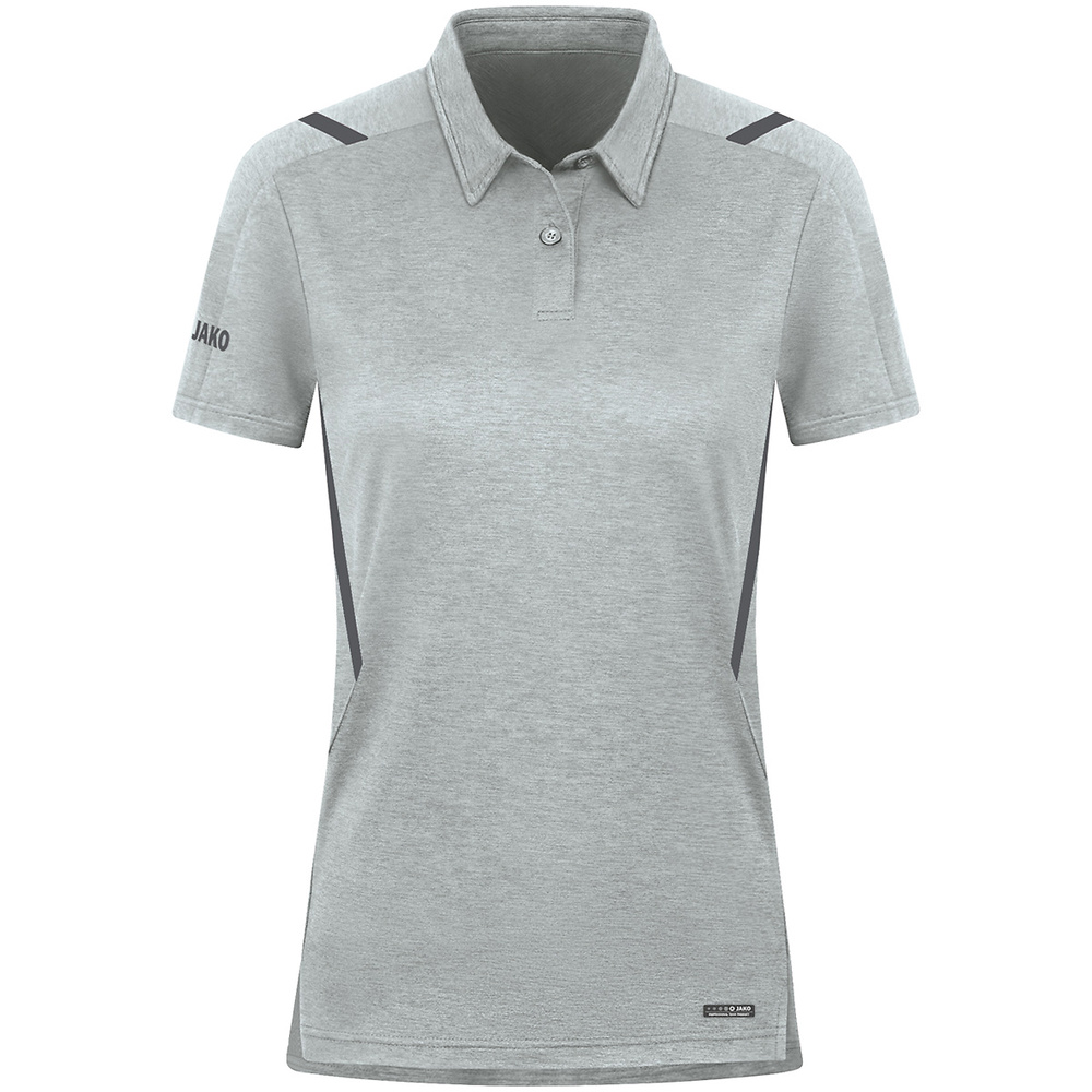 POLO JAKO CHALLENGE, GREY MELANGE-LIGHT ANTHRA WOMEN. 