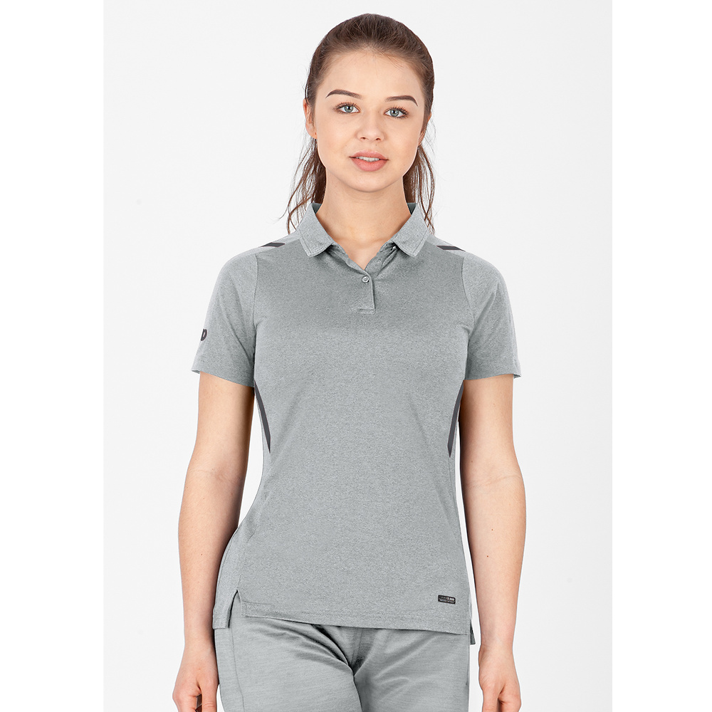 POLO JAKO CHALLENGE, GREY MELANGE-LIGHT ANTHRA WOMEN. 