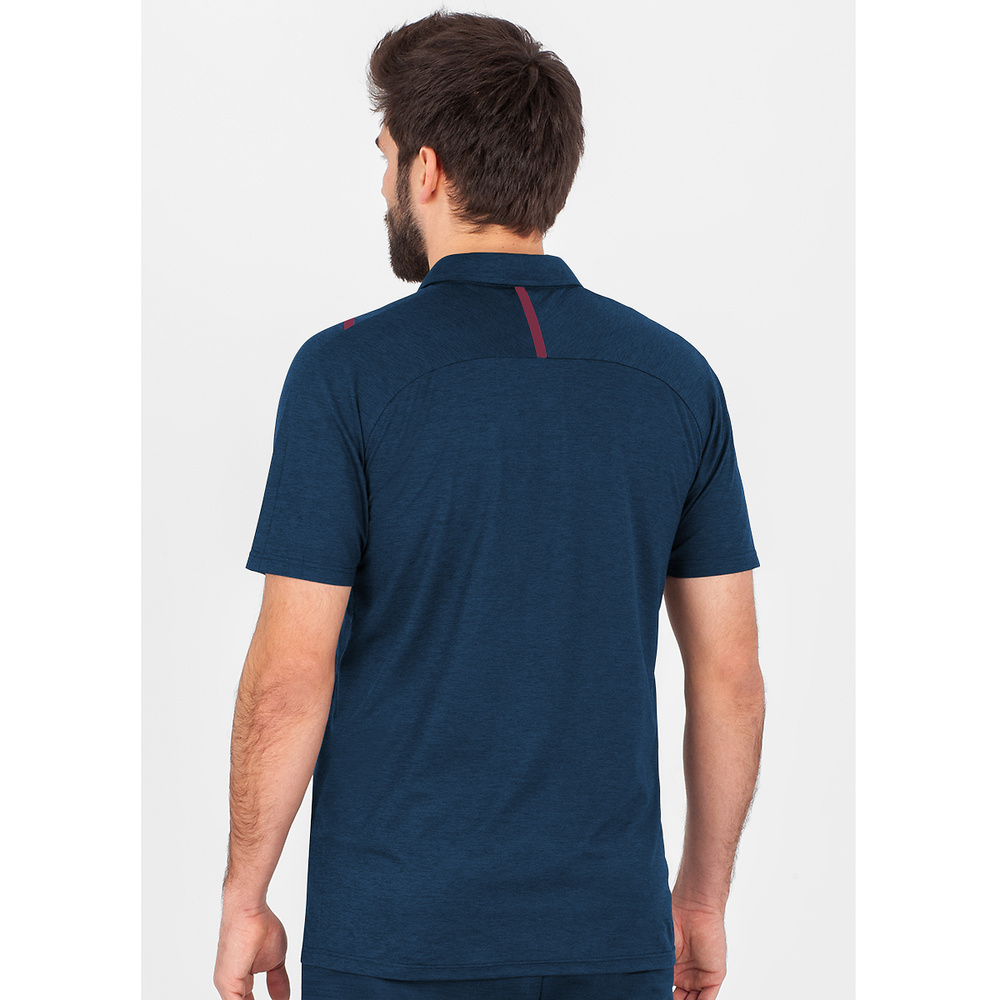 POLO JAKO CHALLENGE, SEABLUE MELANGE-MAROON MEN. 