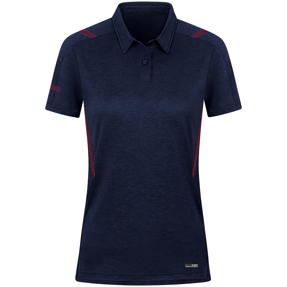 POLO JAKO CHALLENGE, SEABLUE MELANGE-MAROON WOMEN. 