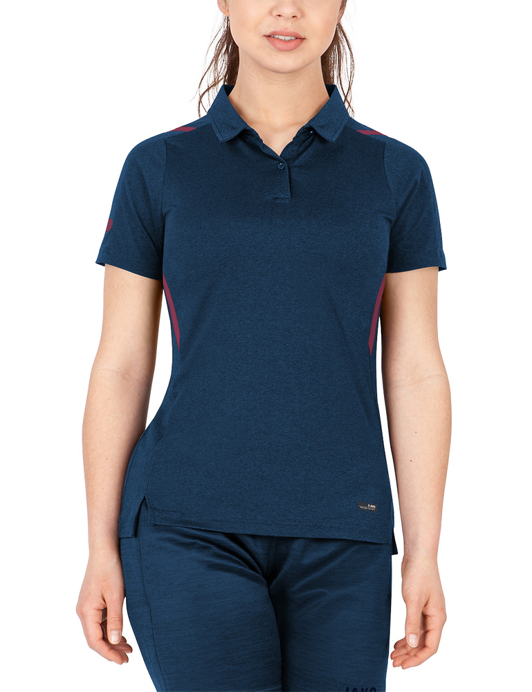 POLO JAKO CHALLENGE, SEABLUE MELANGE-MAROON WOMEN. 