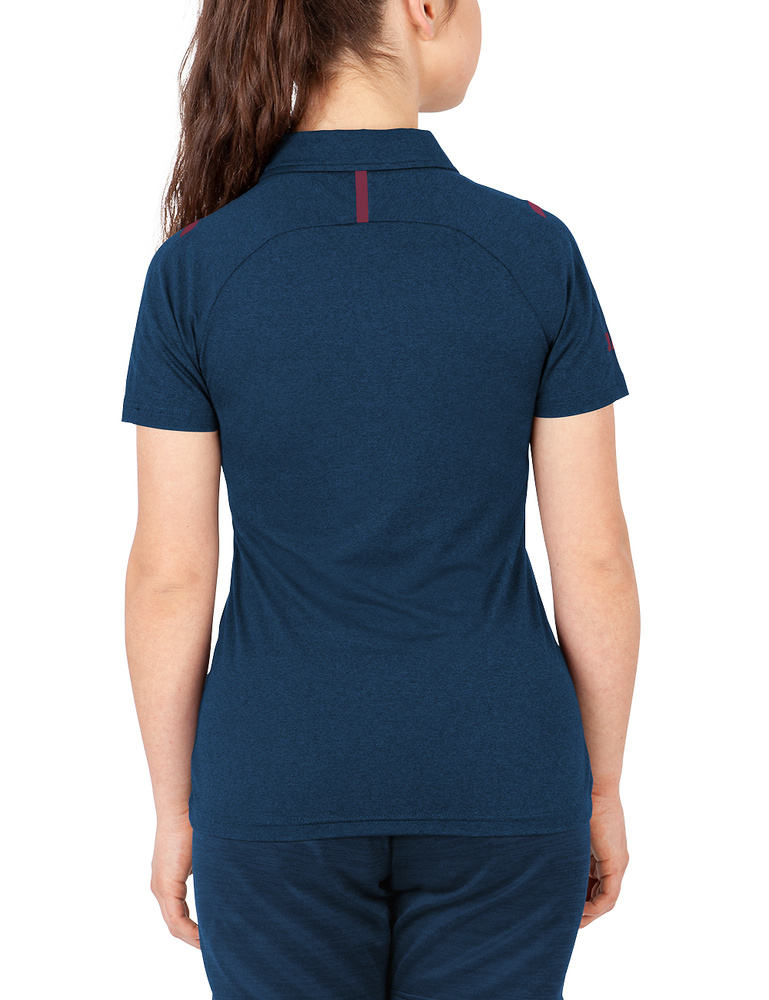 POLO JAKO CHALLENGE, SEABLUE MELANGE-MAROON WOMEN. 