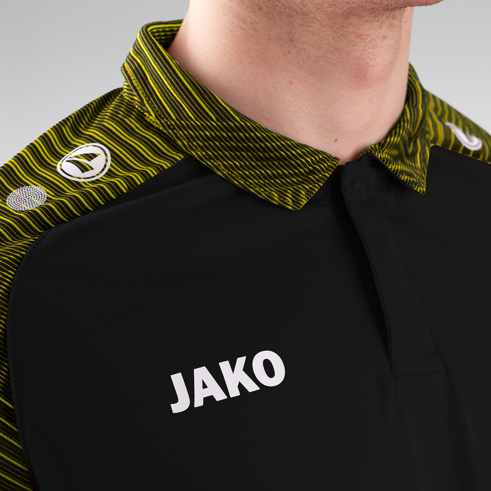 POLO JAKO PERFORMANCE, BLACK-SOFT YELLOW KIDS. 