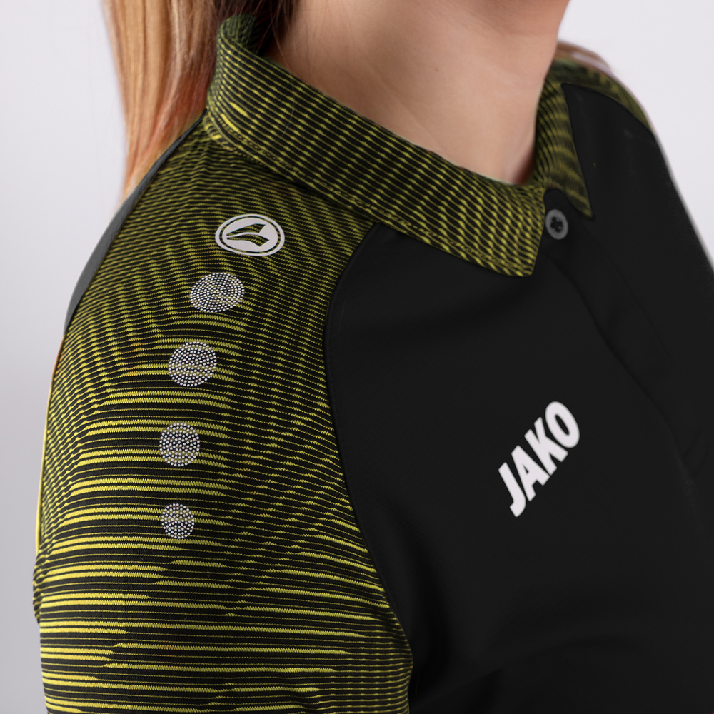 POLO JAKO PERFORMANCE, BLACK-SOFT YELLOW WOMEN. 