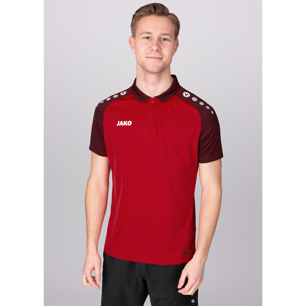 POLO JAKO PERFORMANCE, ROJO-NEGRO HOMBRE. 