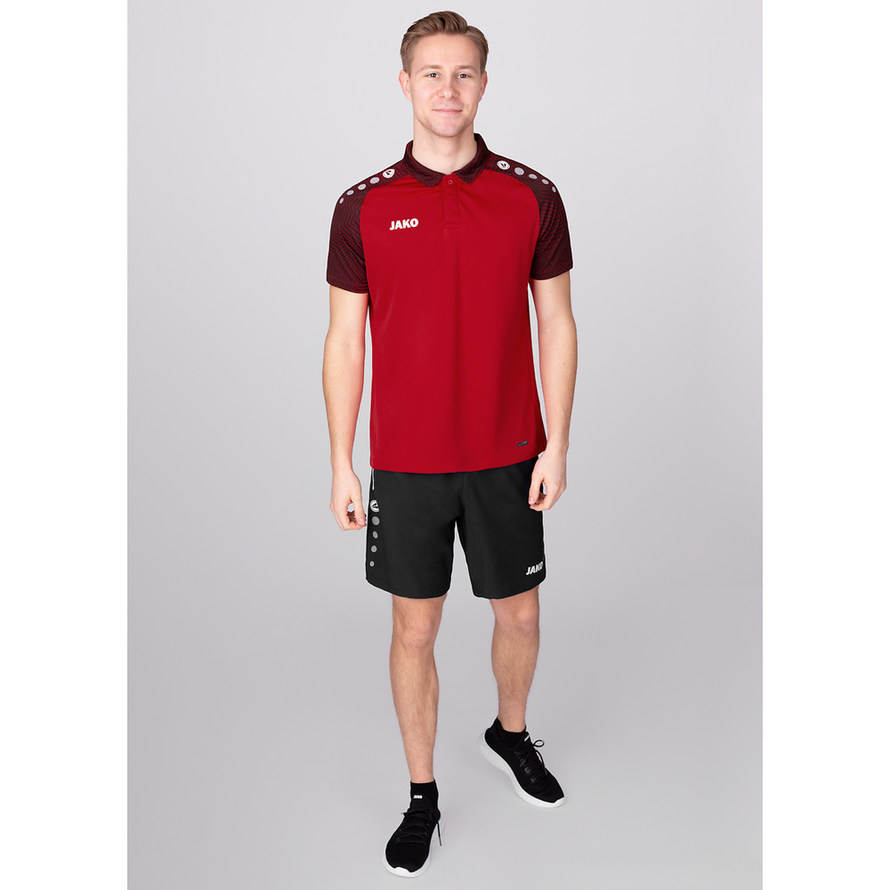 POLO JAKO PERFORMANCE, ROJO-NEGRO HOMBRE. 