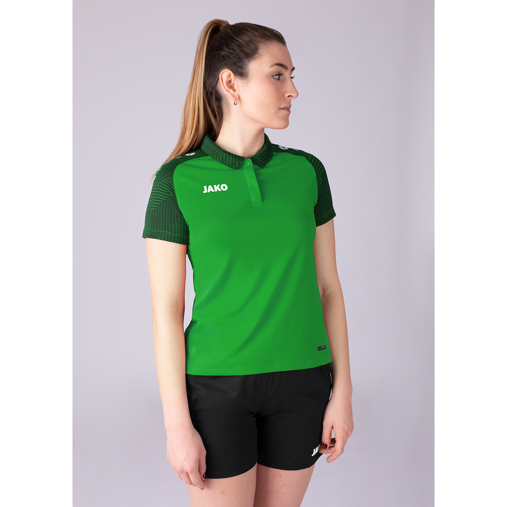 POLO JAKO PERFORMANCE, VERDE-NEGRO MUJER. 