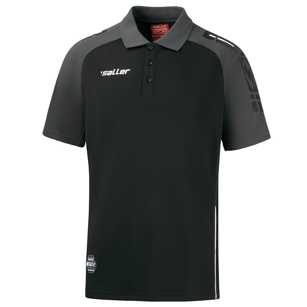 POLO SHIRT SALLERX.72, BLACK-GREY-WHITE UNISEX. 