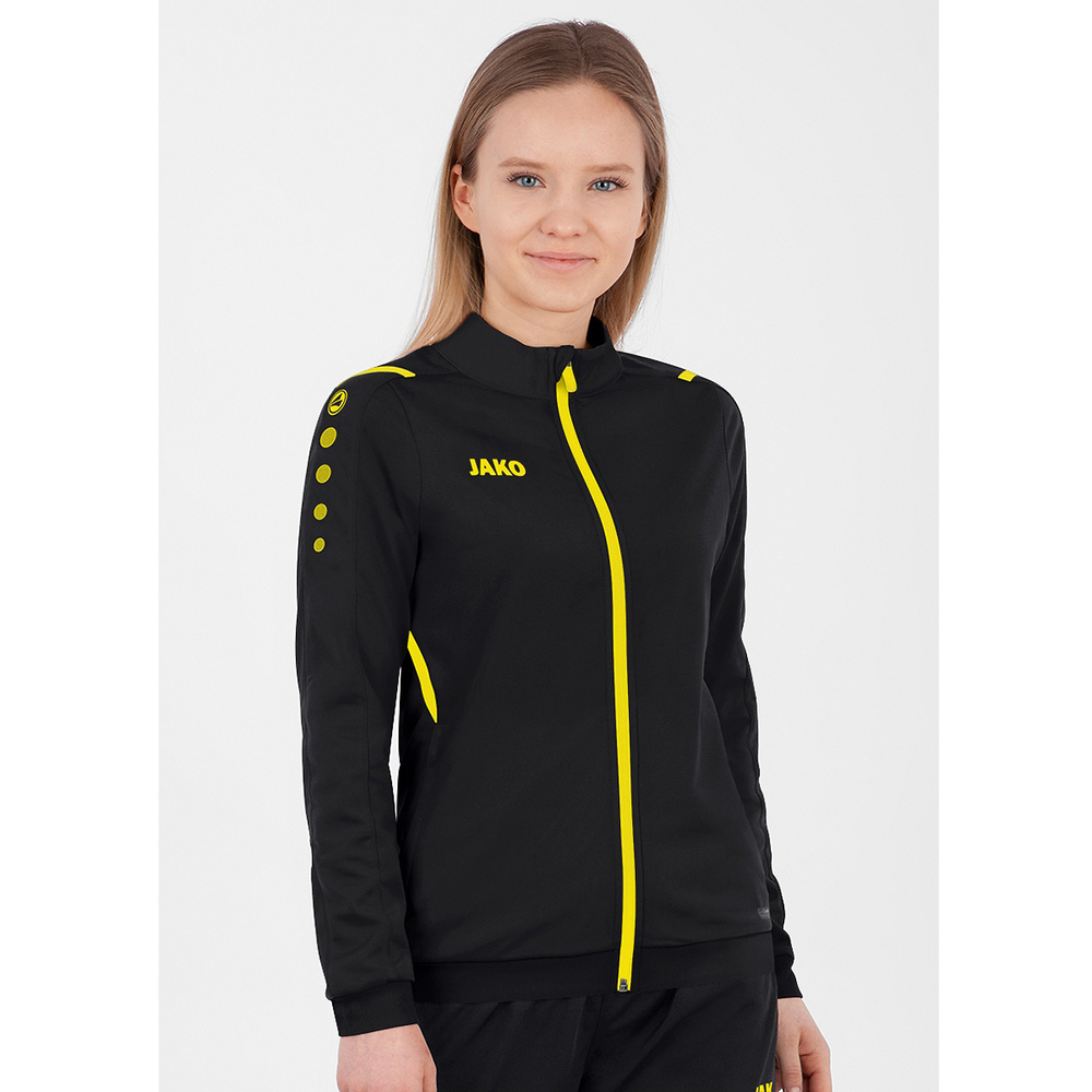 POLYESTER JACKET JAKO CHALLENGE, BLACK-CITRO WOMEN. 