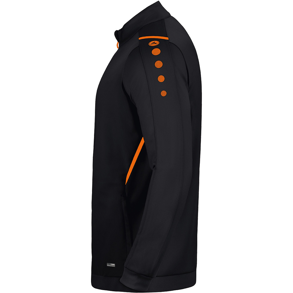 POLYESTER JACKET JAKO CHALLENGE, BLACK-NEON ORANGE KIDS. 