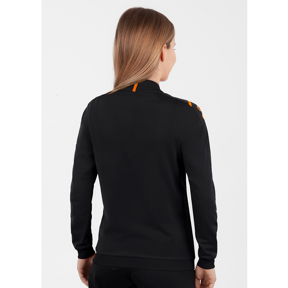 POLYESTER JACKET JAKO CHALLENGE, BLACK-NEON ORANGE WOMEN. 