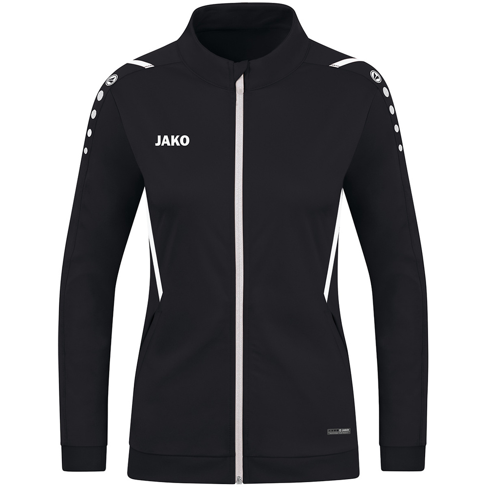 POLYESTER JACKET JAKO CHALLENGE, BLACK-WHITE WOMEN. 