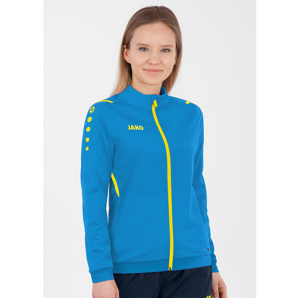 POLYESTER JACKET JAKO CHALLENGE, JAKO BLUE-NEON YELLOW WOMEN. 