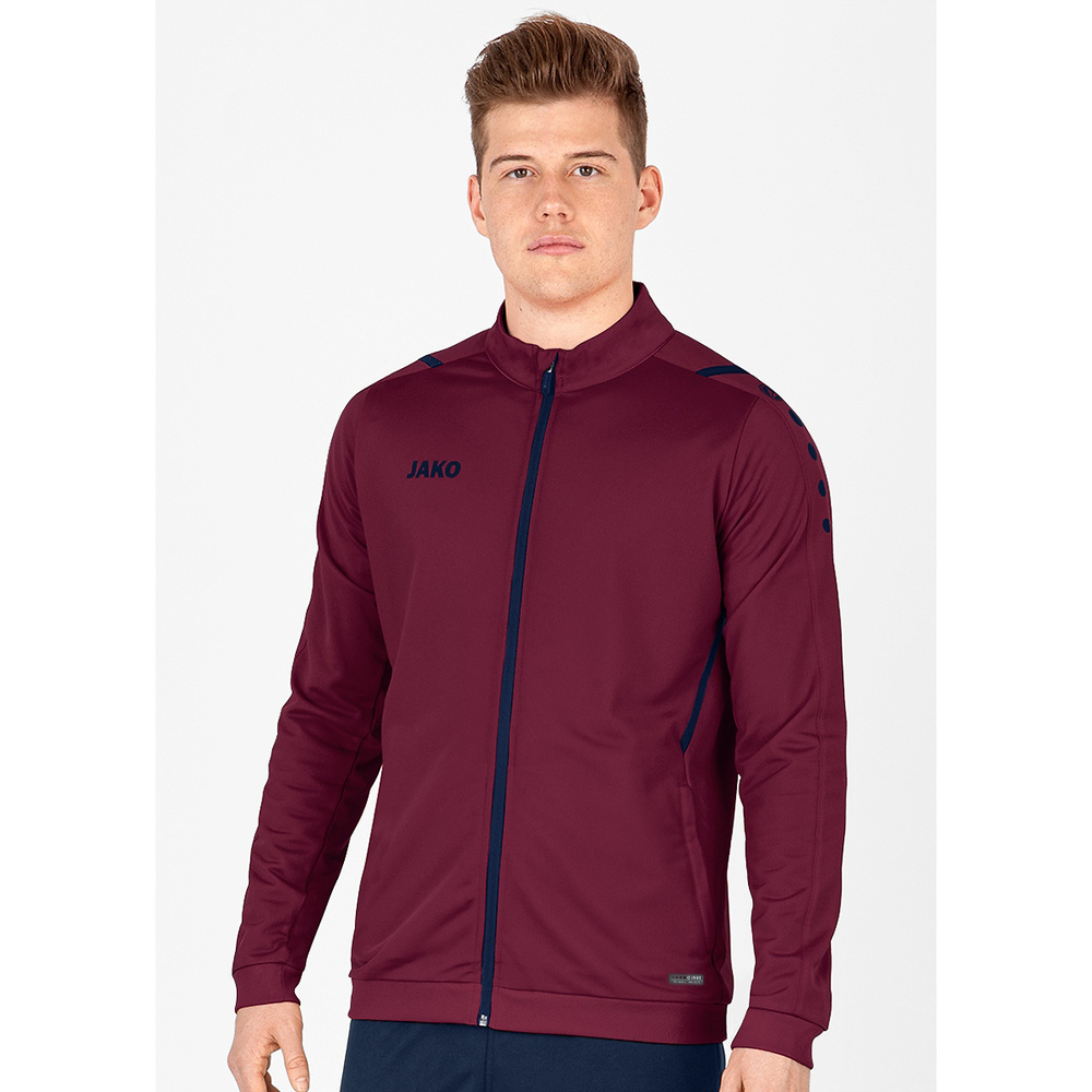 POLYESTER JACKET JAKO CHALLENGE, MAROON-SEABLUE KIDS. 