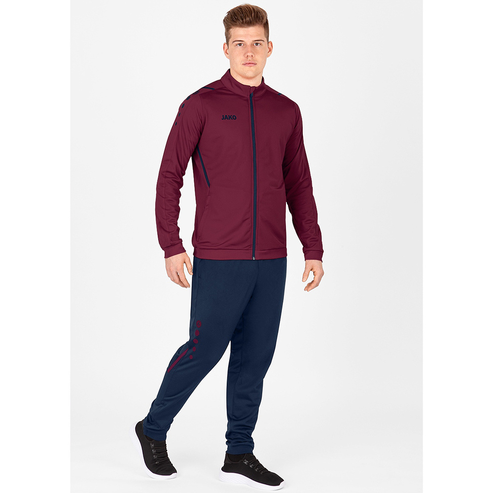 POLYESTER JACKET JAKO CHALLENGE, MAROON-SEABLUE KIDS. 