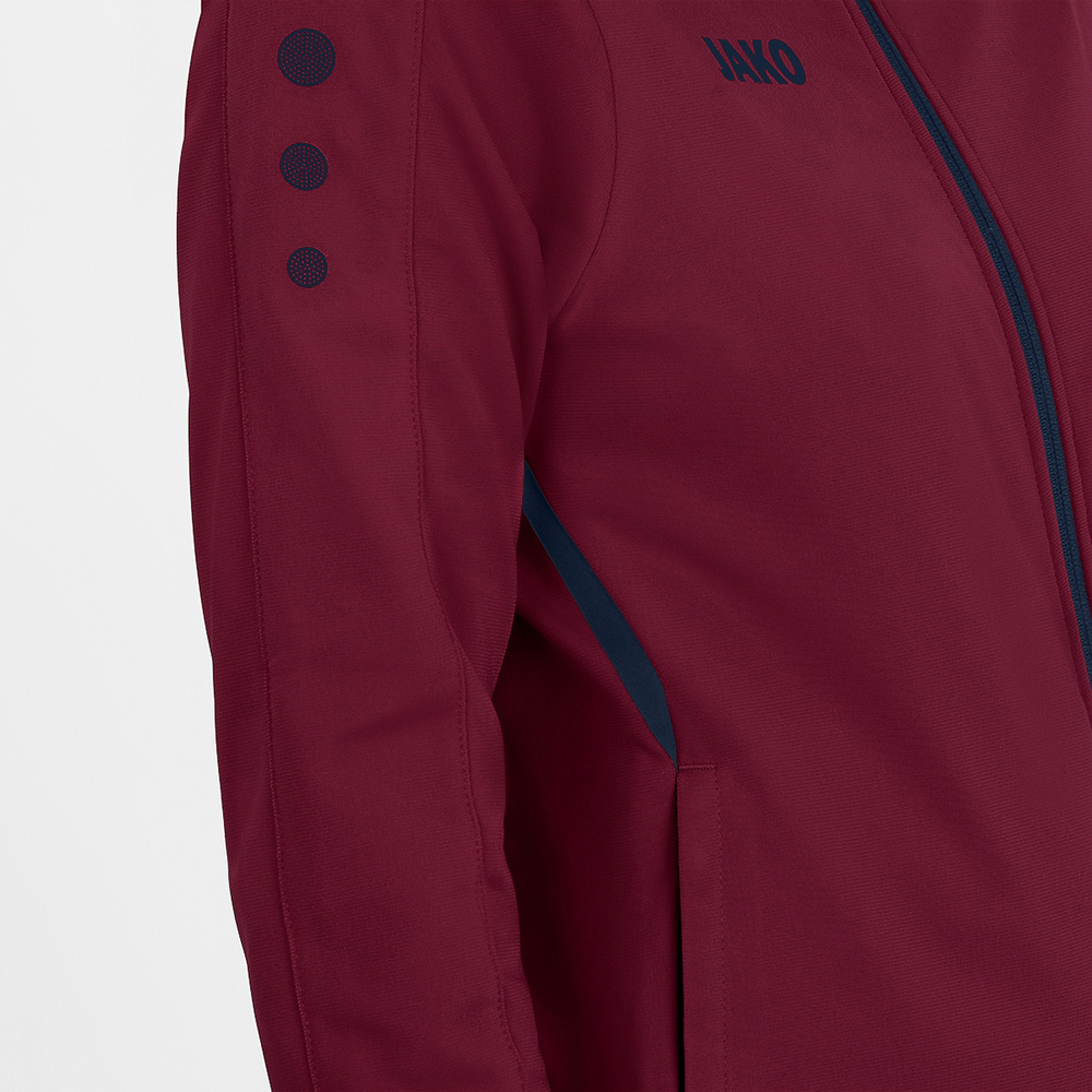 POLYESTER JACKET JAKO CHALLENGE, MAROON-SEABLUE WOMEN. 