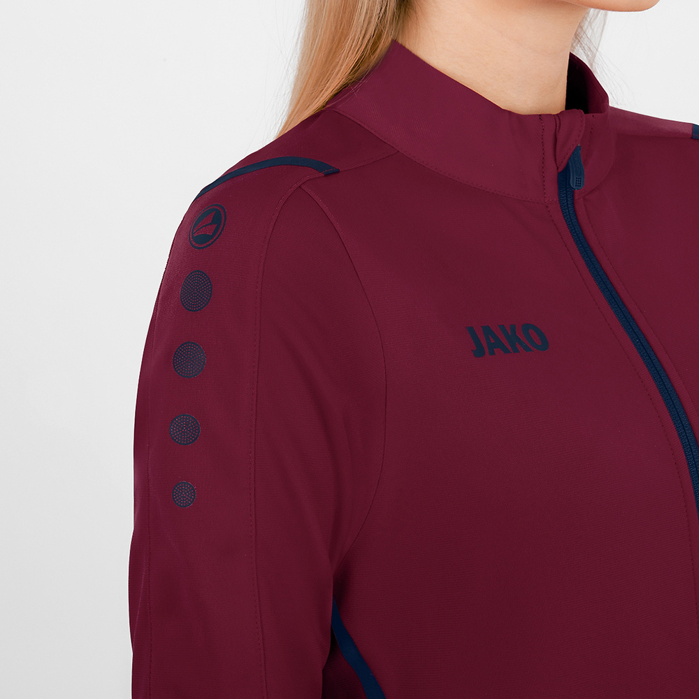 POLYESTER JACKET JAKO CHALLENGE, MAROON-SEABLUE WOMEN. 