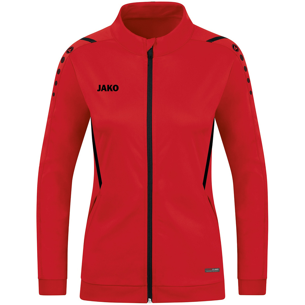 POLYESTER JACKET JAKO CHALLENGE, RED-BLACK WOMEN. 