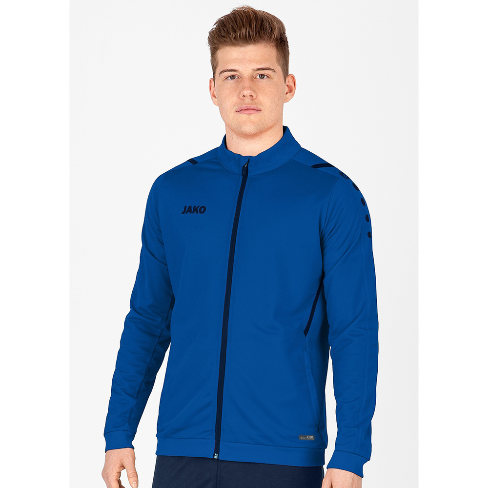 POLYESTER JACKET JAKO CHALLENGE, ROYAL-SEABLUE MEN. 