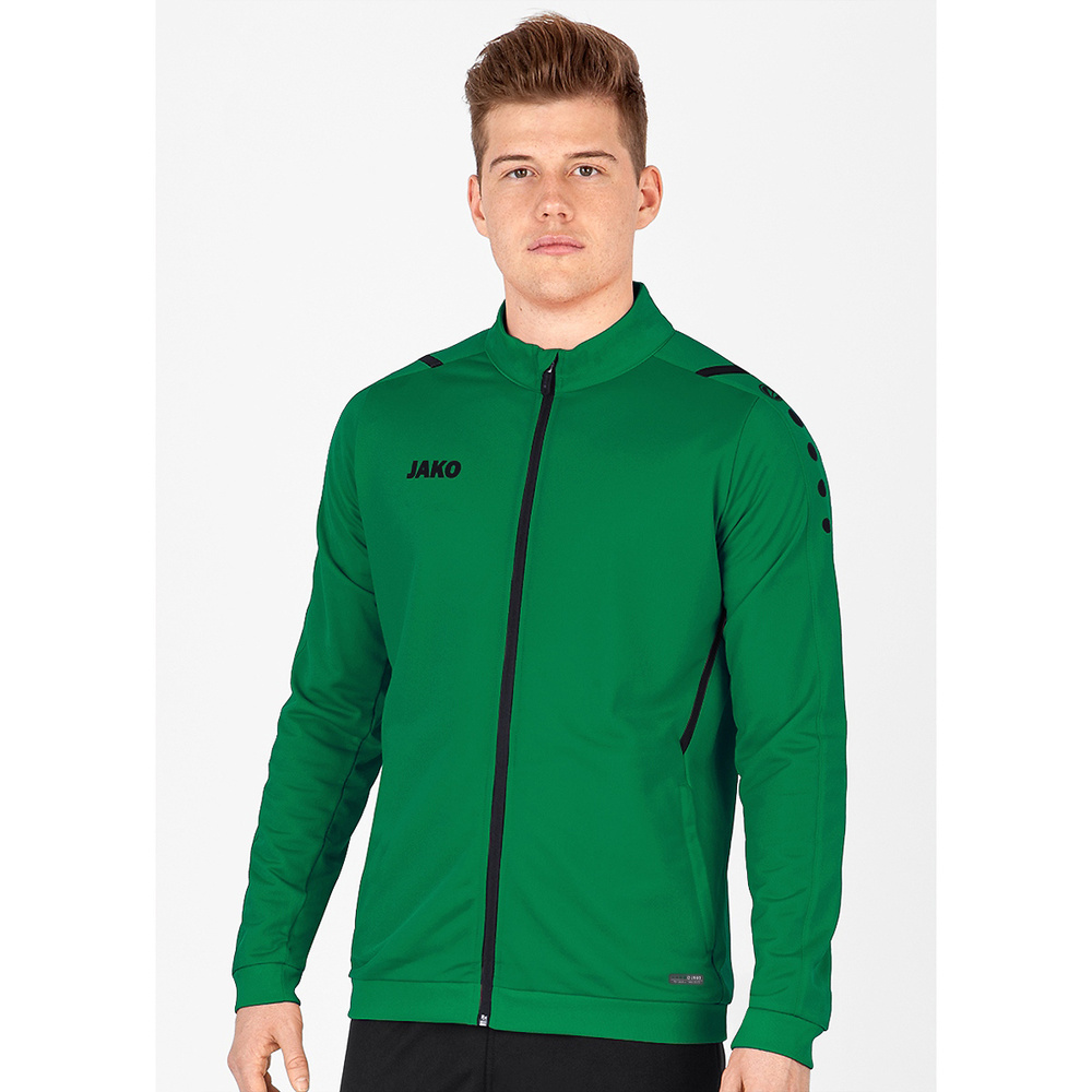 POLYESTER JACKET JAKO CHALLENGE, SPORT GREEN-BLACK MEN. 