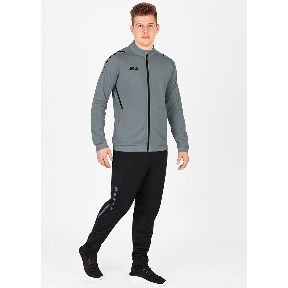 POLYESTER JACKET JAKO CHALLENGE, STONE GREY-BLACK MEN. 