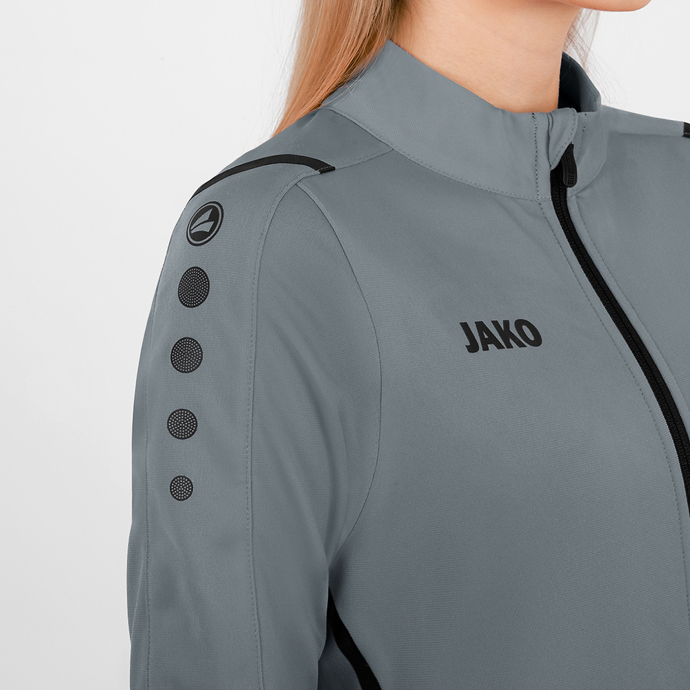 POLYESTER JACKET JAKO CHALLENGE, STONE GREY-BLACK WOMEN. 