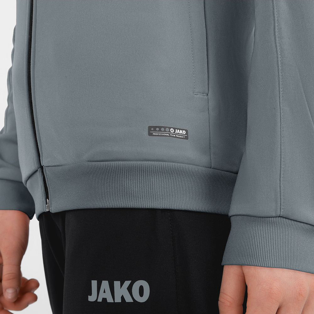 POLYESTER JACKET JAKO CHALLENGE, STONE GREY-BLACK WOMEN. 