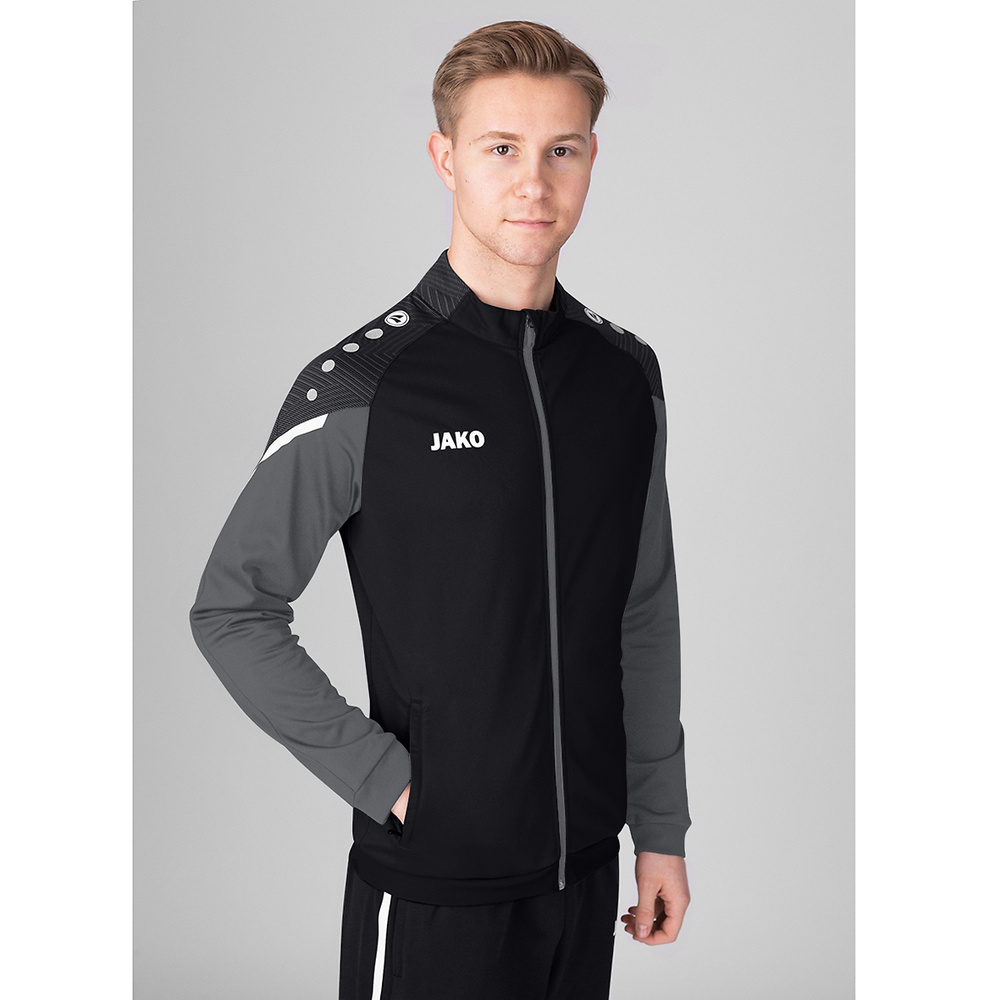 POLYESTER JACKET JAKO PERFORMANCE, BLACK-ANTHRA LIGHT KIDS. 