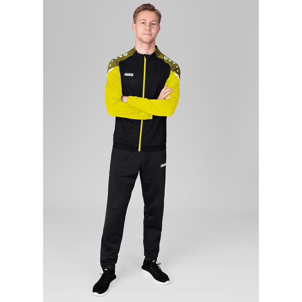 POLYESTER JACKET JAKO PERFORMANCE, BLACK-SOFT YELLOW KIDS. 