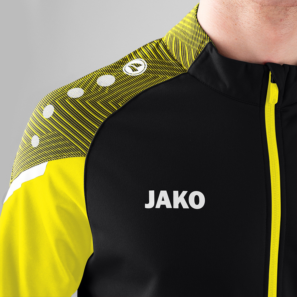 POLYESTER JACKET JAKO PERFORMANCE, BLACK-SOFT YELLOW KIDS. 